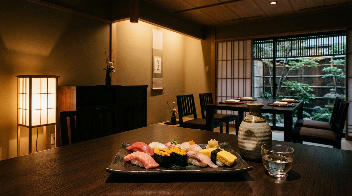 秋葉原で忘年会・歓送迎会に！全席個室で楽しむ絶品鮨と日本酒の贅沢な宴会プラン