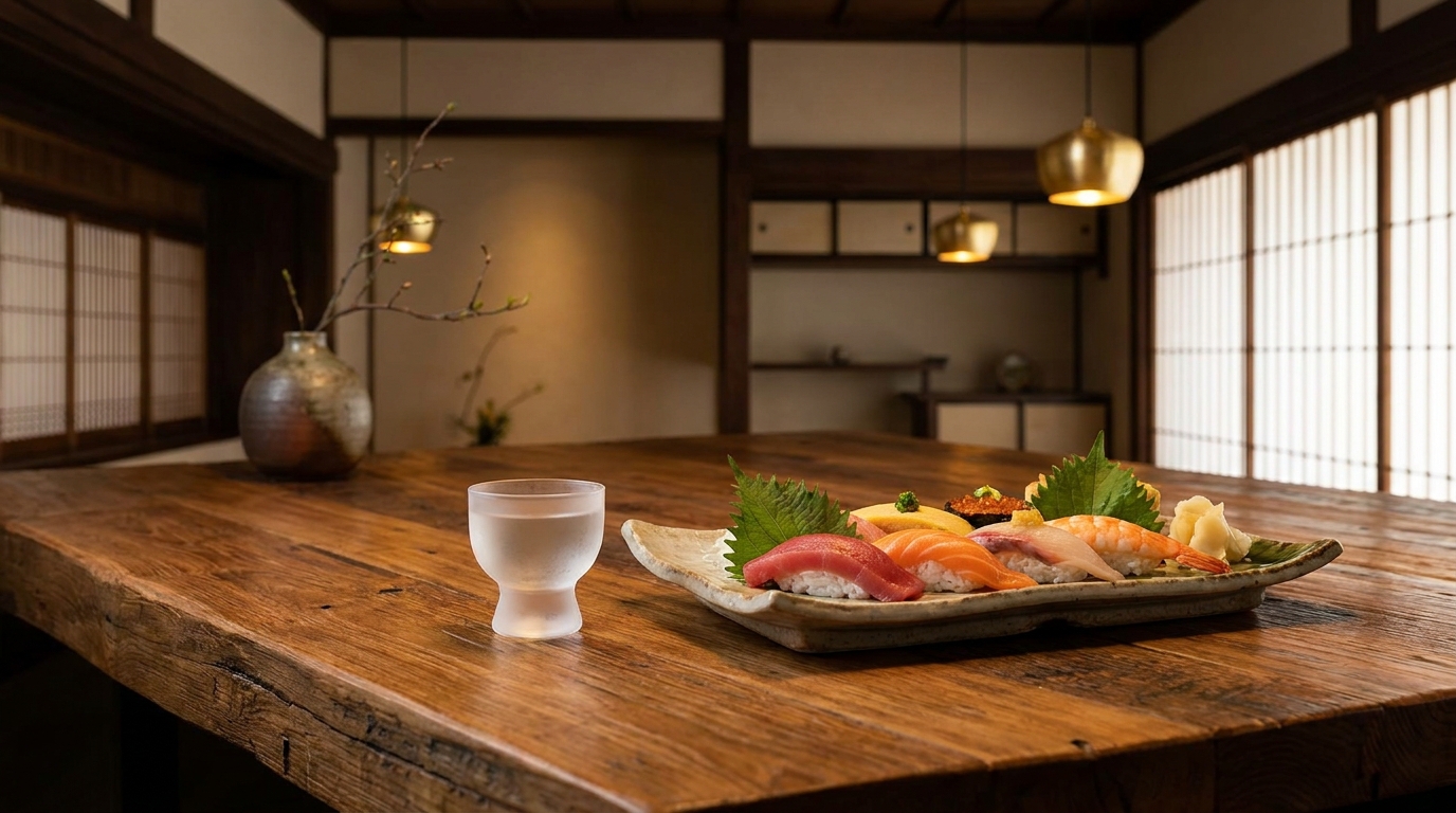 秋葉原で極上のひと時を。当店自慢の厳選日本酒と鮨のマリアージュ