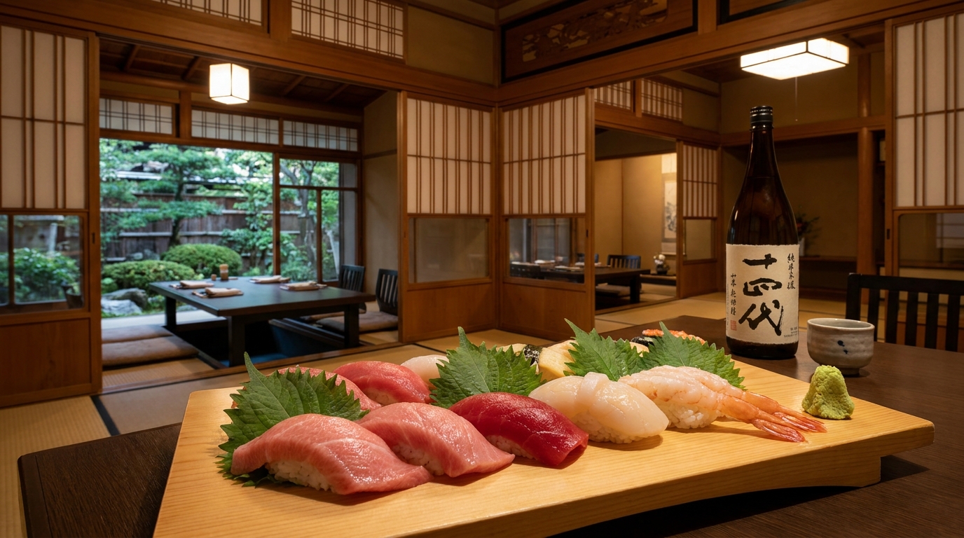 京都の冬を彩る宴会に最適！全席個室で愉しむ極上の鮨と旬の和食コース