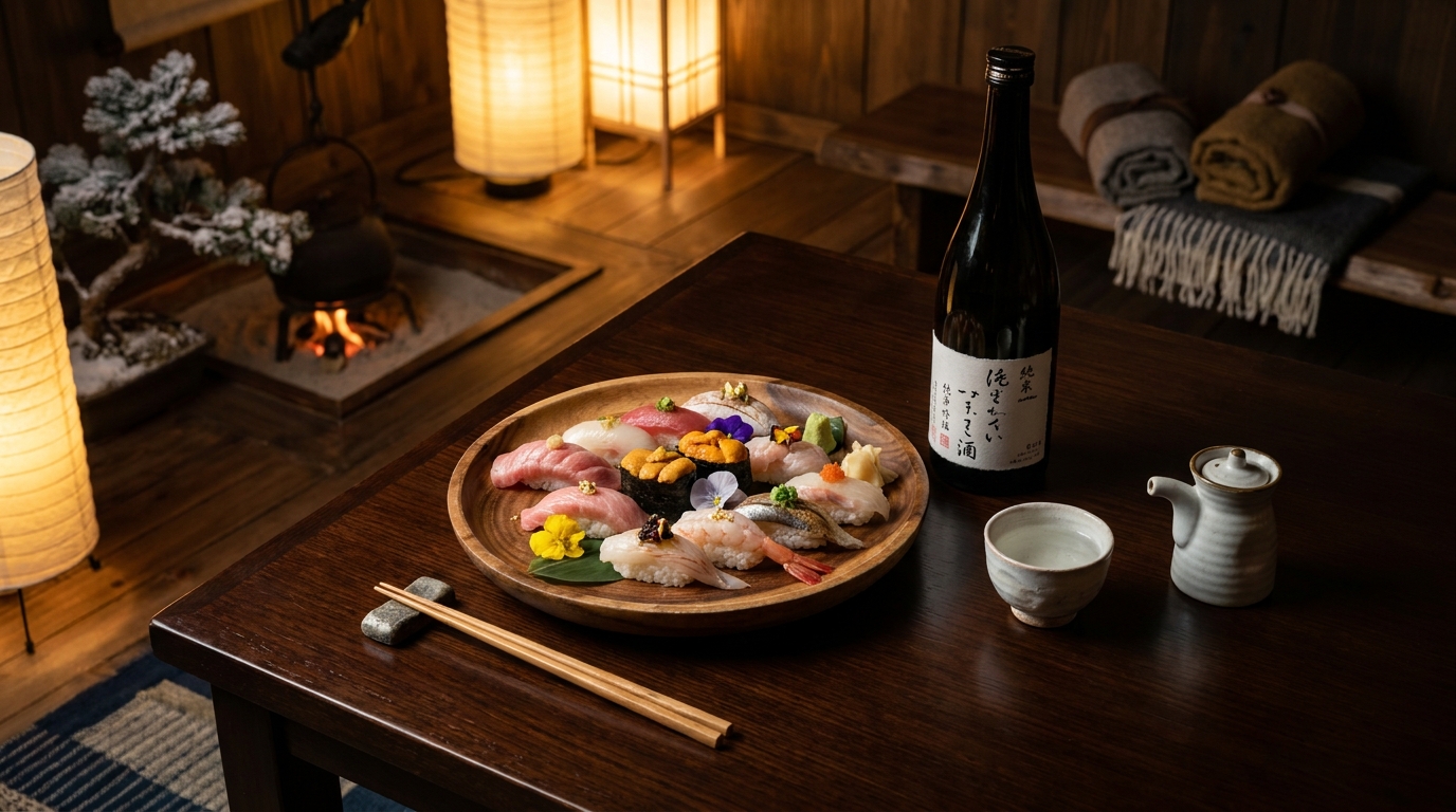 京都の冬を彩る極上の銘酒と鮨の至高のマリアージュを愉しむ