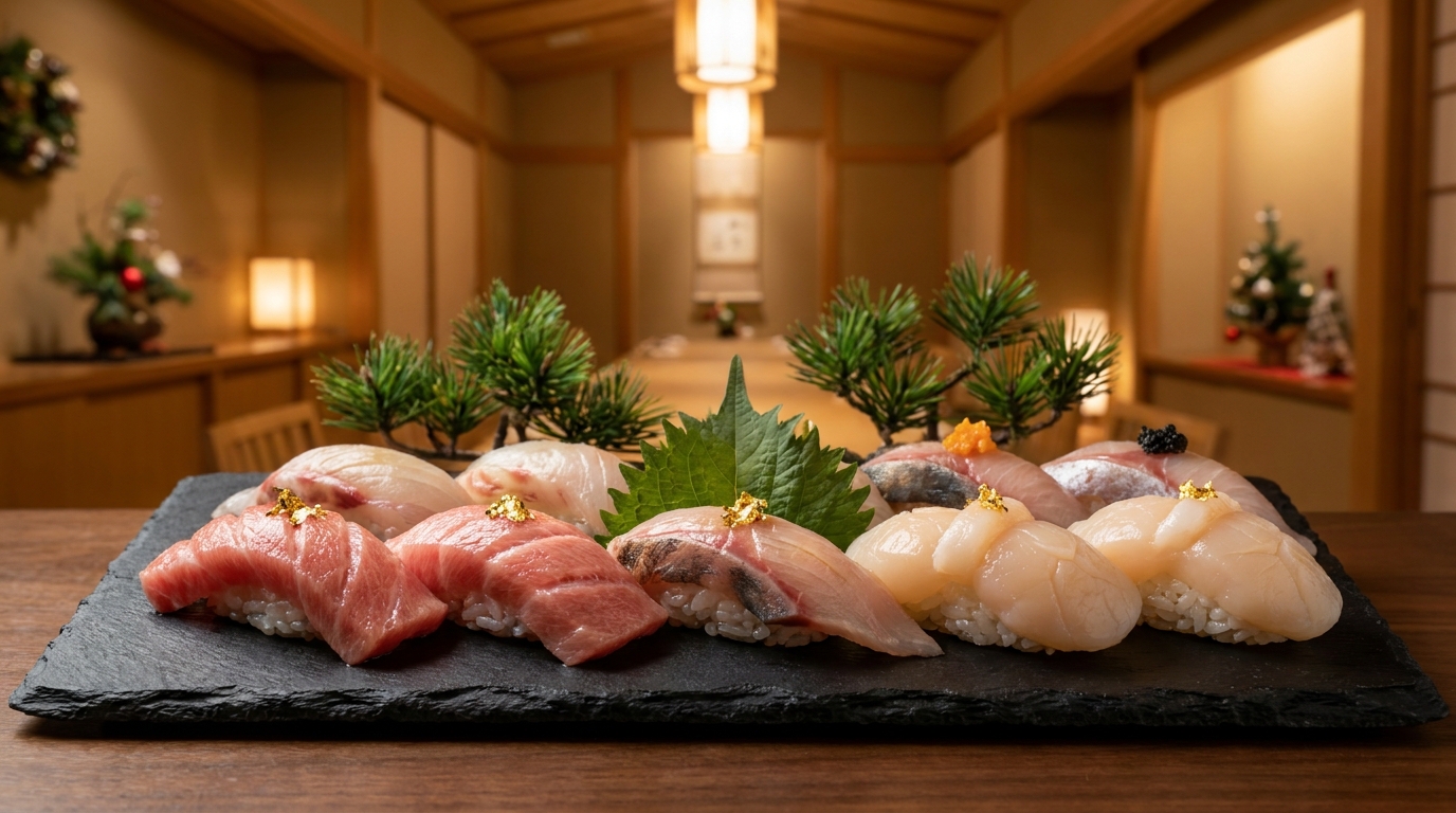 聖なる夜に彩りを。ととうお特製、職人が握る極上の一貫をご賞味あれ